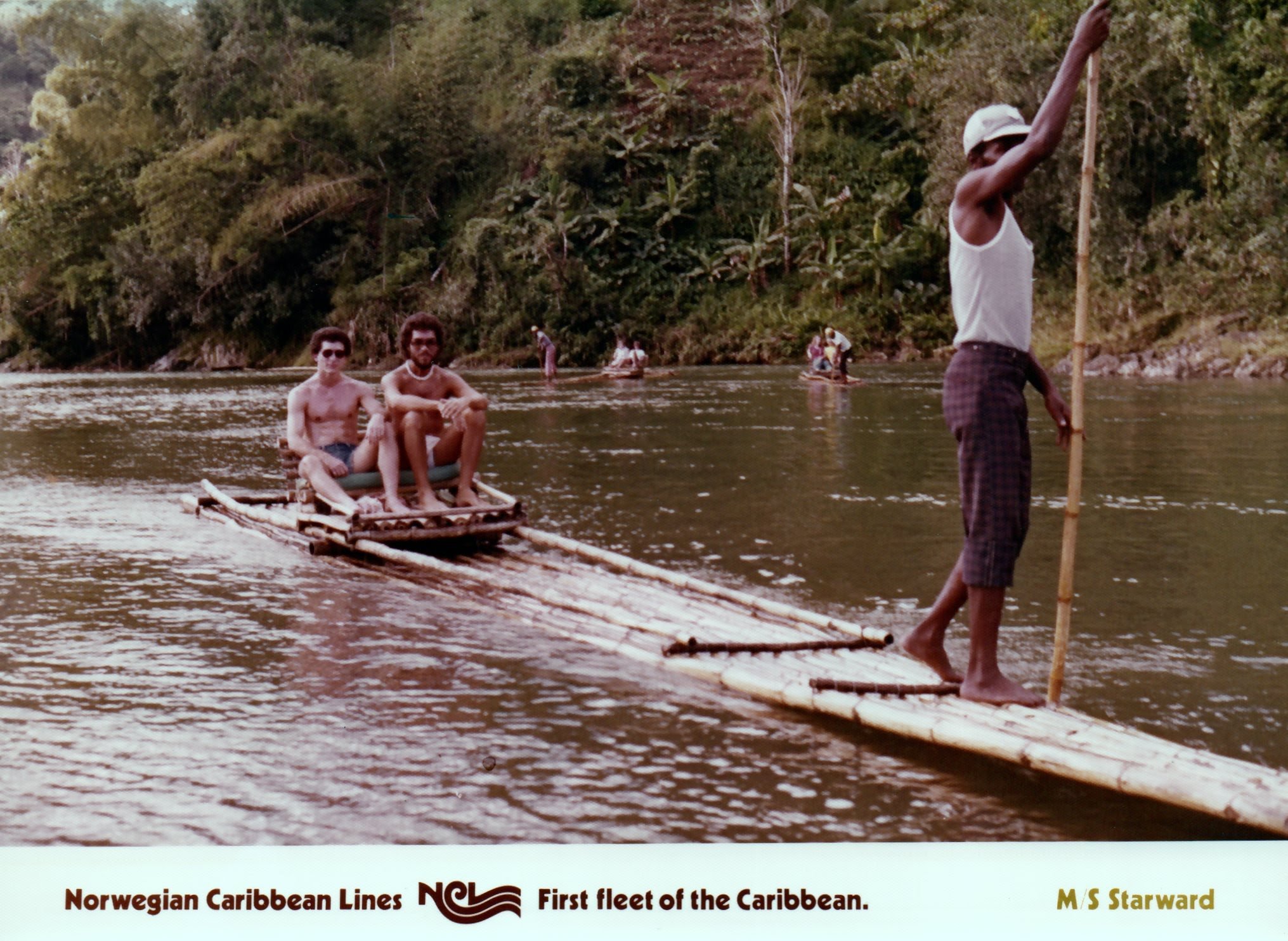 Billy's Father and his Friend on a Bamboo Raft int he mid-1970s