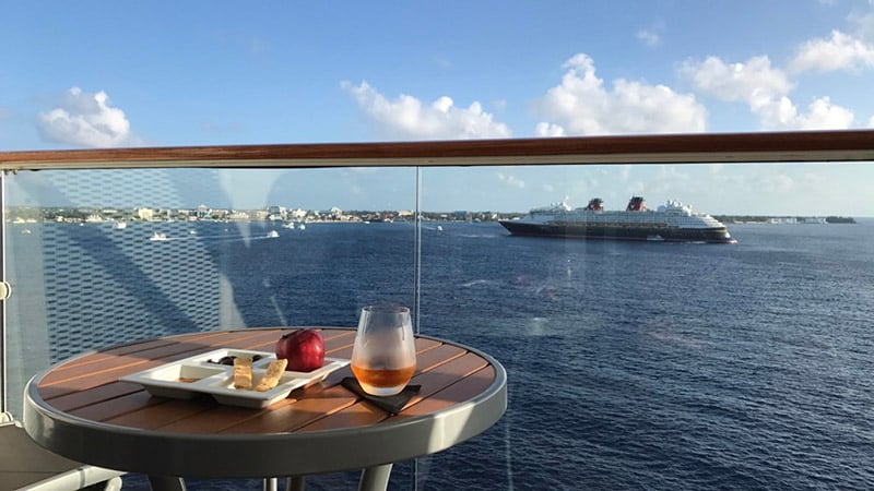 DCL ship from balcony on Celebrity Reflection