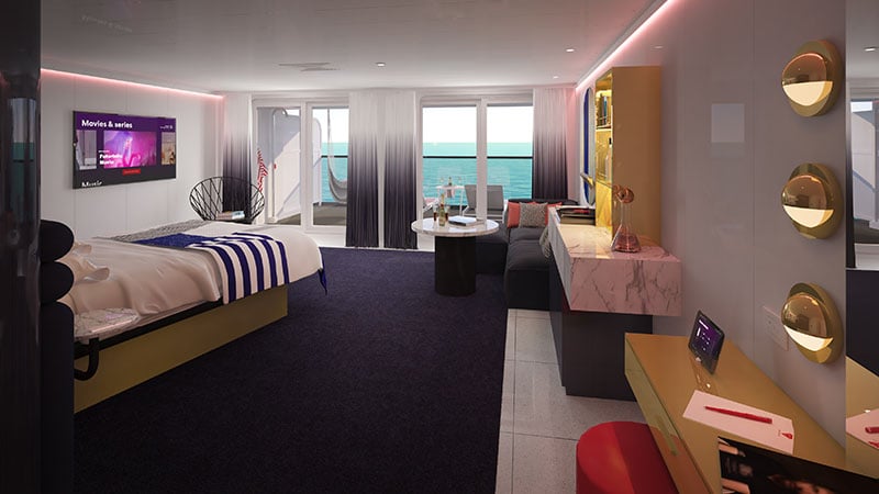 Gorgeous Suite on Virgin Voyages' Scarlet Lady