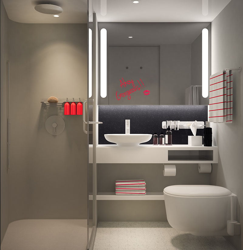 Rain Shower Bathroom on Virgin Voyages' Scarlet Lady