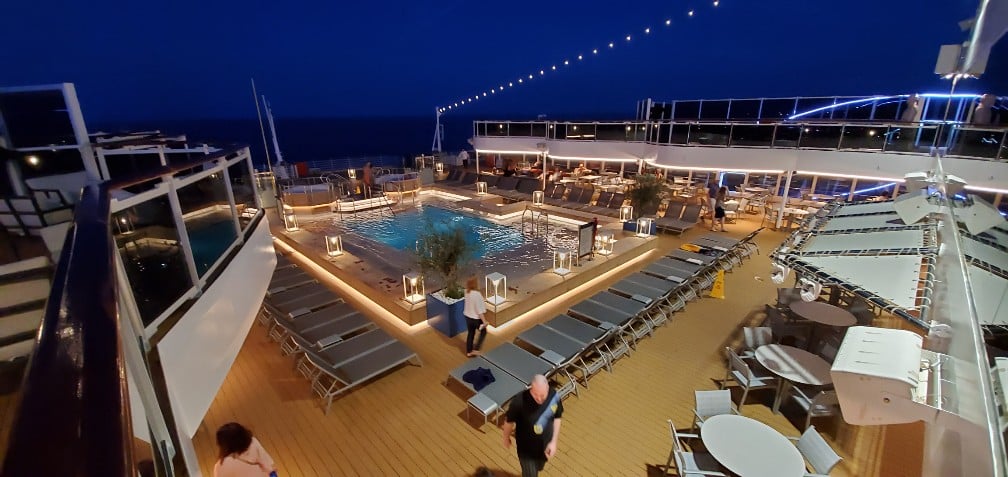 Aft Pool on Nieuw Statendam Just After Sunset 