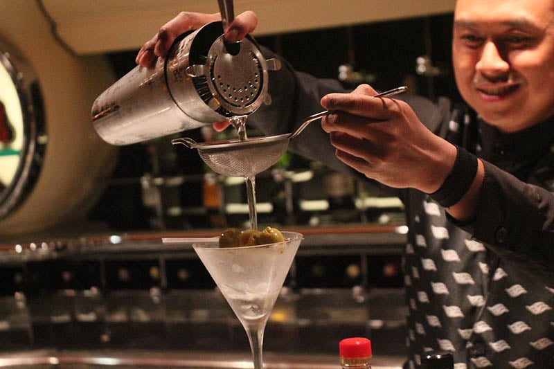Bartender Making a Martini on Disney Wonder