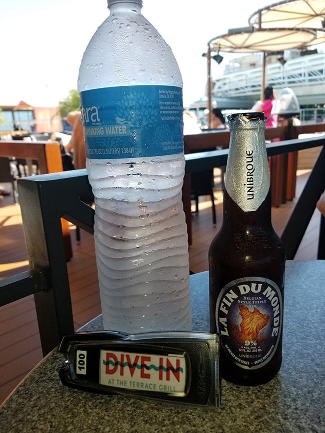 bottled water and beer on a HAL ship