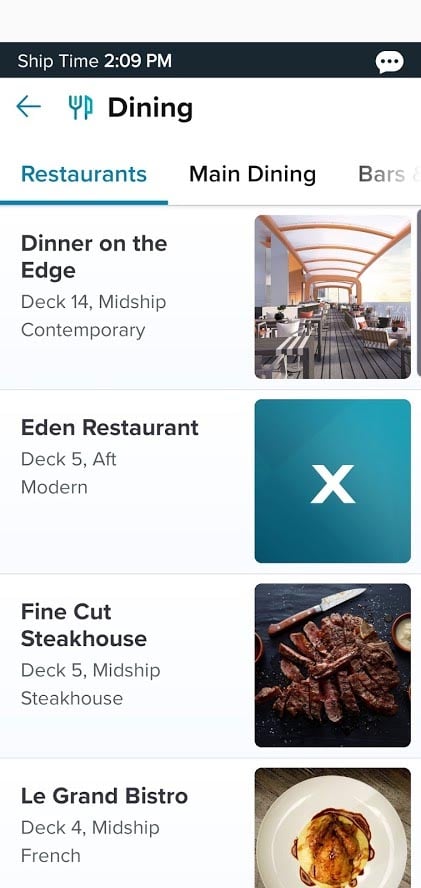 Celebrity Cruise's App