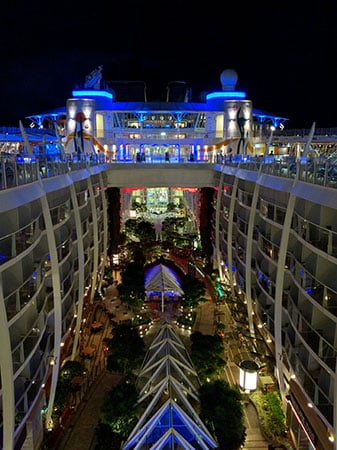 Central Park from above on the Allure of The Seas - At night