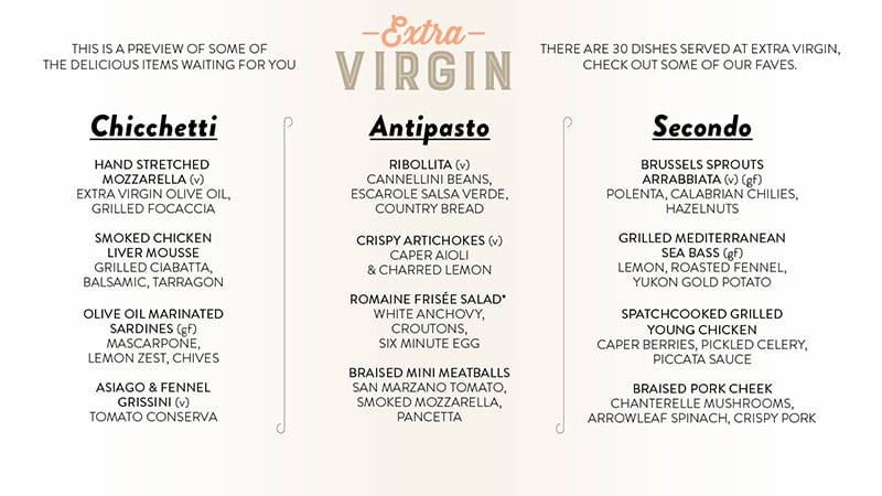 Extra Virgin Menu 1