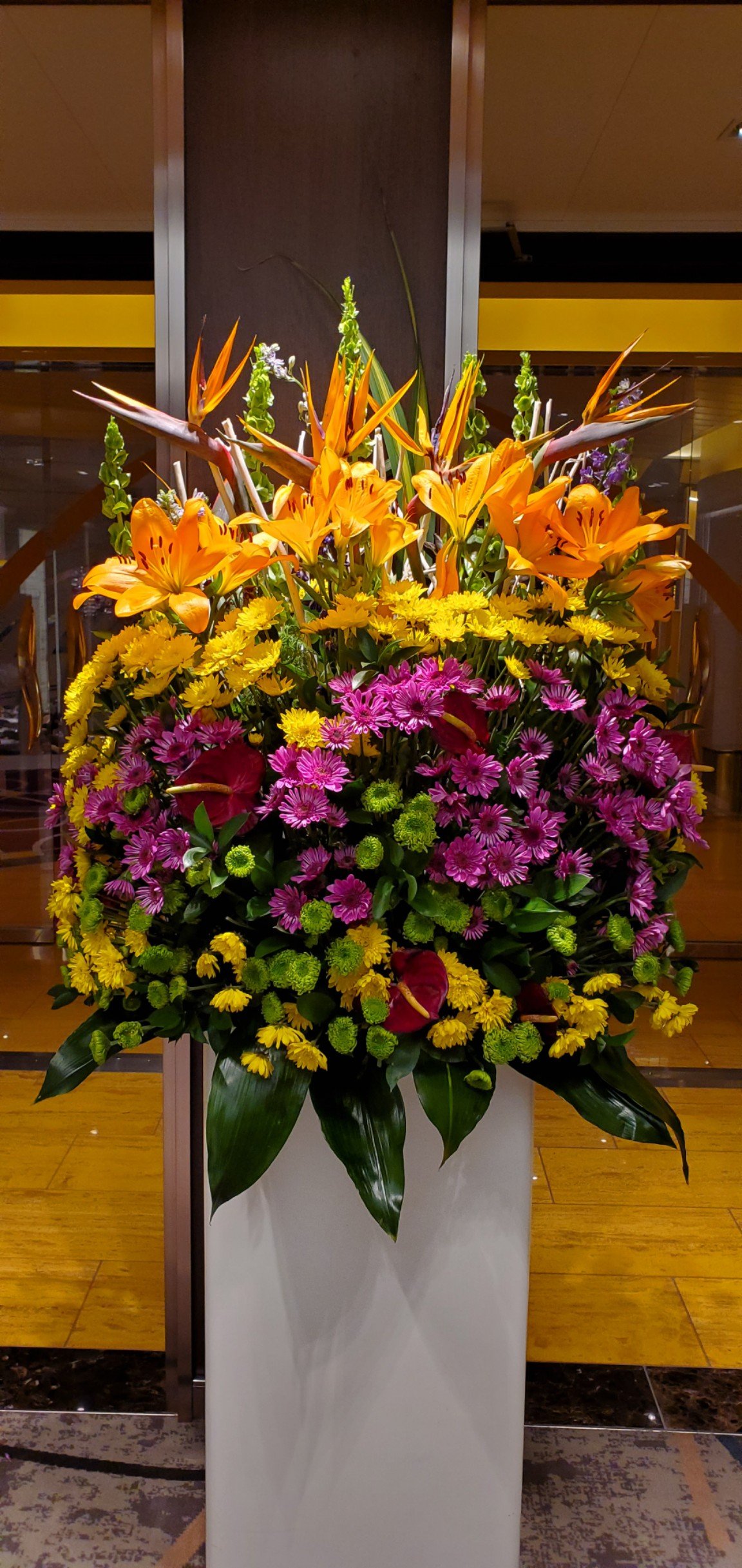 Pretty Flower Arrangements Change Often on HAL's Nieuw Statendam - We Found These as We Walked Around