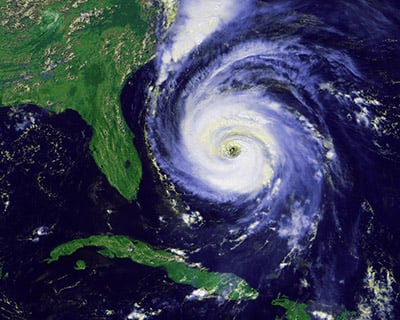 sat imagery of a hurricane approaching FL