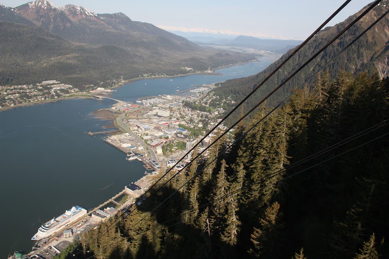 Looking Down the Tramway Cables at the Cruise Terminal