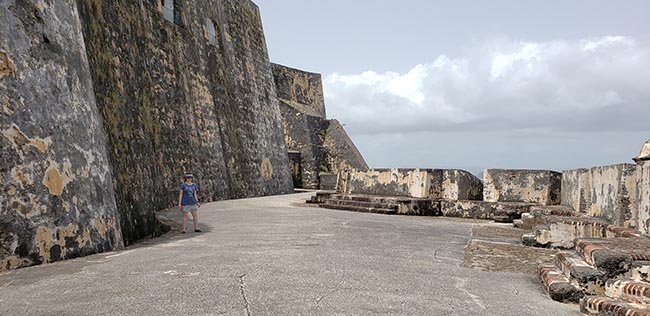 Large Walls Between Two Levels of El Morro in Old San Juan
