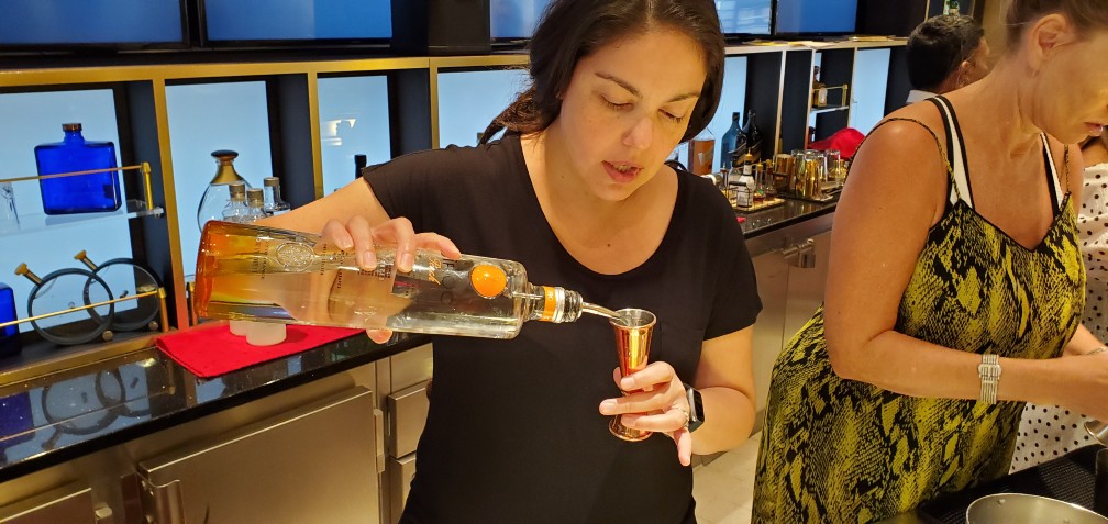 Larissa Making Drinks at the Mixology Class on Celebrity Equinox