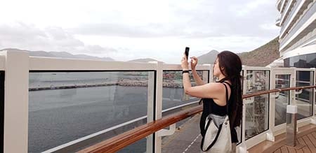 Larissa on the deck of MSC Seaside