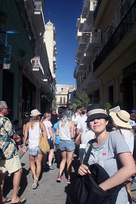 Americans on a guided tour in Havana, Cuba