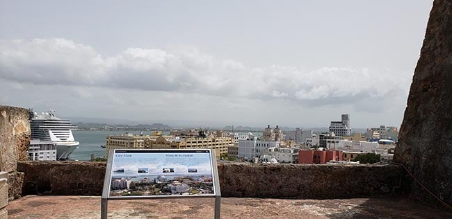 Old San Juan and MSC Seaside as seen from Fort San Cristobol