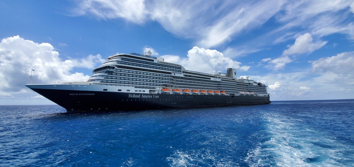 Nieuw Statendam as Seen from a Tender Heading to Half Moon Cay