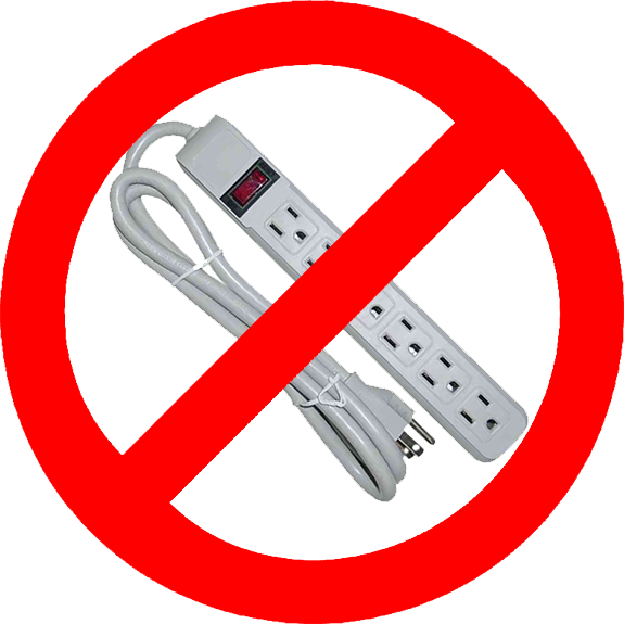 no power strips on cruise ships