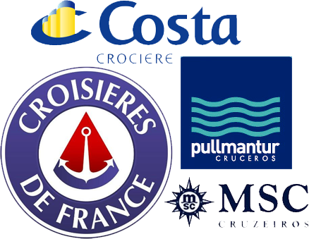 various cruise line logos from other countries