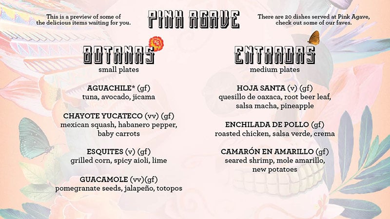 Pink Agave Menu 1