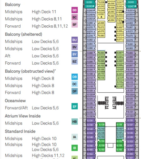 Carnival Elation Room Chart