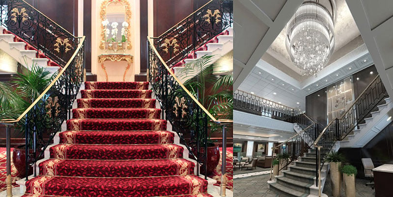 Oceania's R-Class Ships' Grand Staircase Before & After OceaniaNEXT