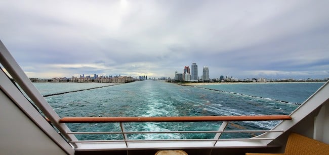 Aft Stateroom View on Norwegian Sky - Leaving Miami in our Wake