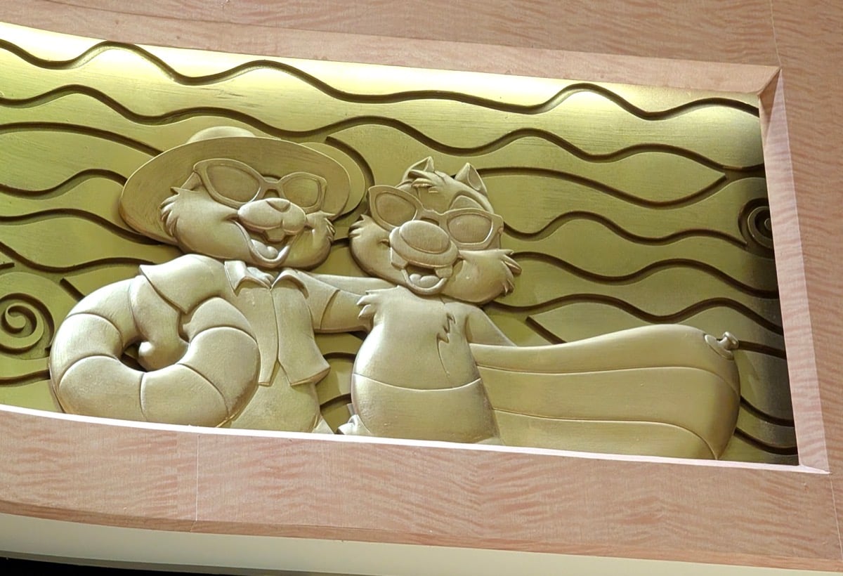 Chip and Dale in the Atrium of Disney Fantasy