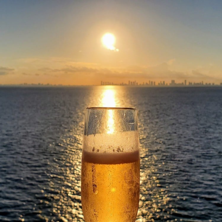 Champagne on a ship