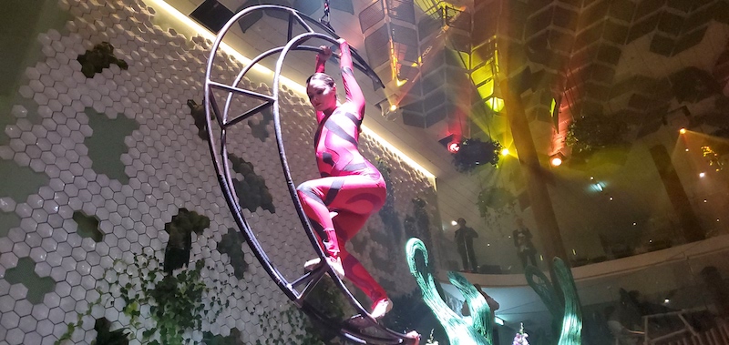 Aerialist in Eden Restaurant