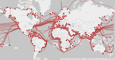 map of undersea cables - submarine cables