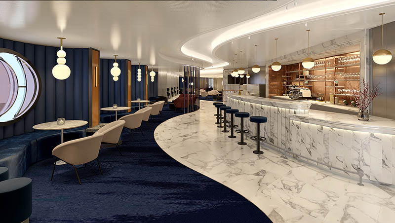 "Sip" Champagne & Caviar Bar on Virgin Voyages' Scarlet Lady