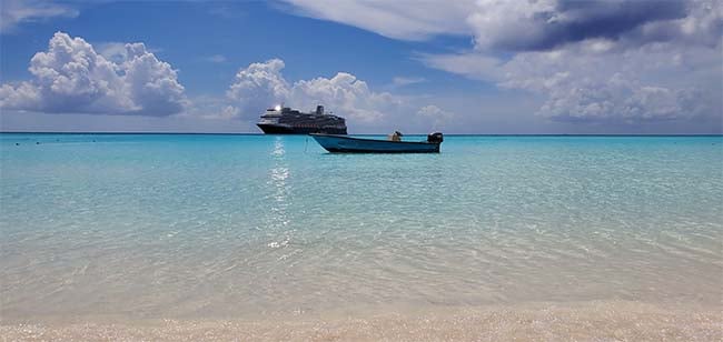HAL Nieuw Statendam as Seen from the Beach at Half Moon Cay