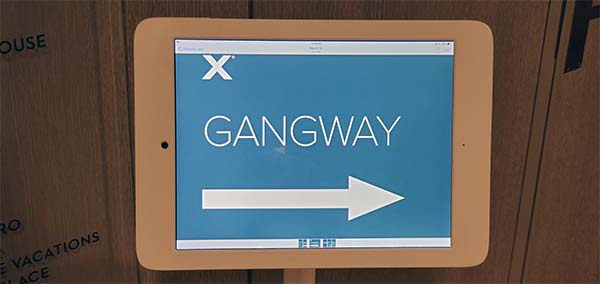 Celebrity Gangway Sign on iPad