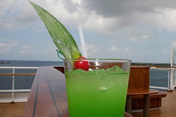 fruity drink on a cruise ship