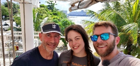 Nick, Larissa, and Billy at Turquoise Beach Bar in Cozumel