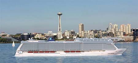 render of the Norwegian Bliss in Seattle