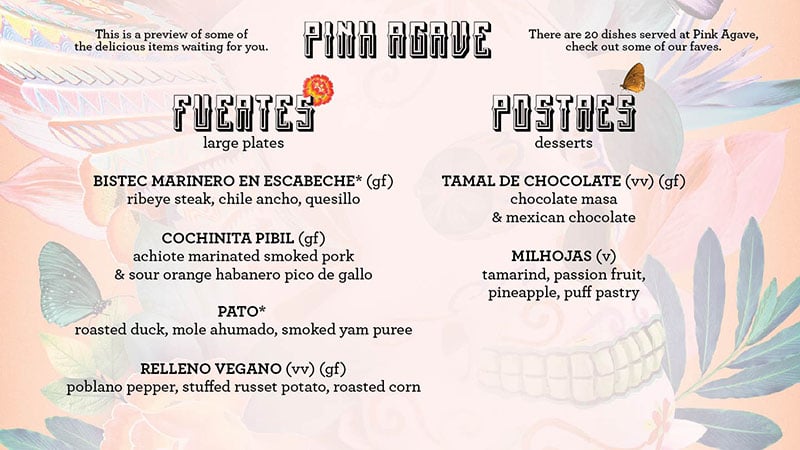 Pink Agave Menu 1