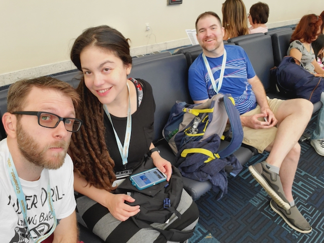 Ric, Larissa, and Billy Waiting to Board Norwegian Sky at PortMiami