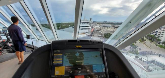 Treadmill with a View - Nieuw Statendam as Seen from Celebrity Edge Gym