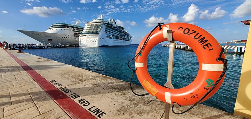 Ships in Port in Cozumel, MX