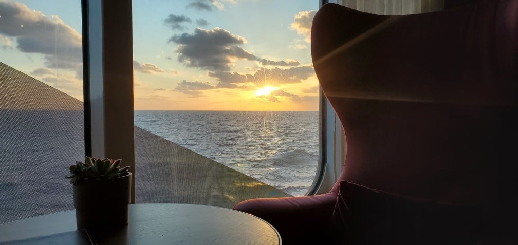 Sunset from Cafe Il Bacio on Celebrity Edge