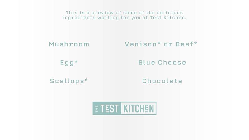 Test Kitchen Menu 1
