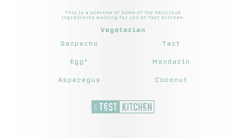 Test Kitchen Menu 2