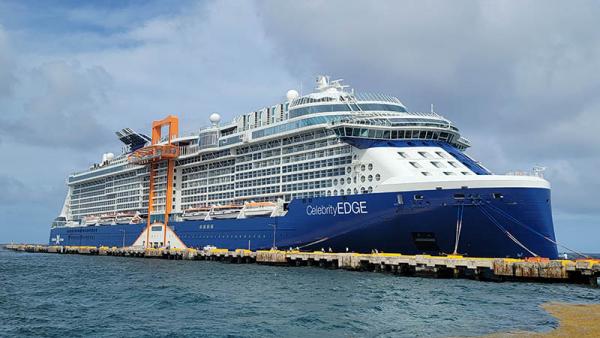 Celebrity Edge Docked in Costa Maya, MX on Her 1st Cruise Back from the US