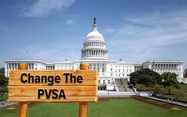 US Capitol Building with Change the PVSA sign