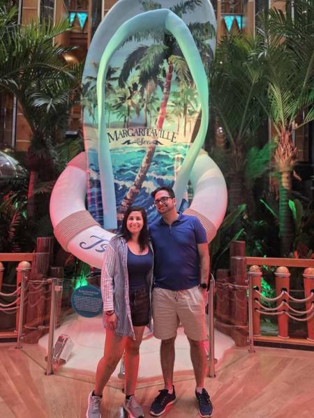 Our friends David and Luisa on Margaritaville at Sea Islander