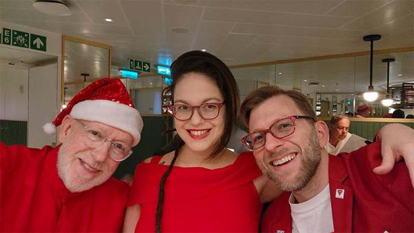 Larissa Billy and Carlos on Virgin Voyahes' Scarlet Lady over Christmas