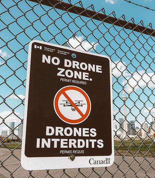 no drone zone sign in canada