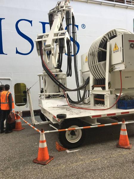 Shore Power Connection to a Ship - Courtesy Carnival Corporation