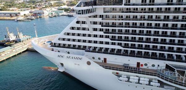 MSC Seaside in Nassau - Often a stop to make shorter cruises legal.